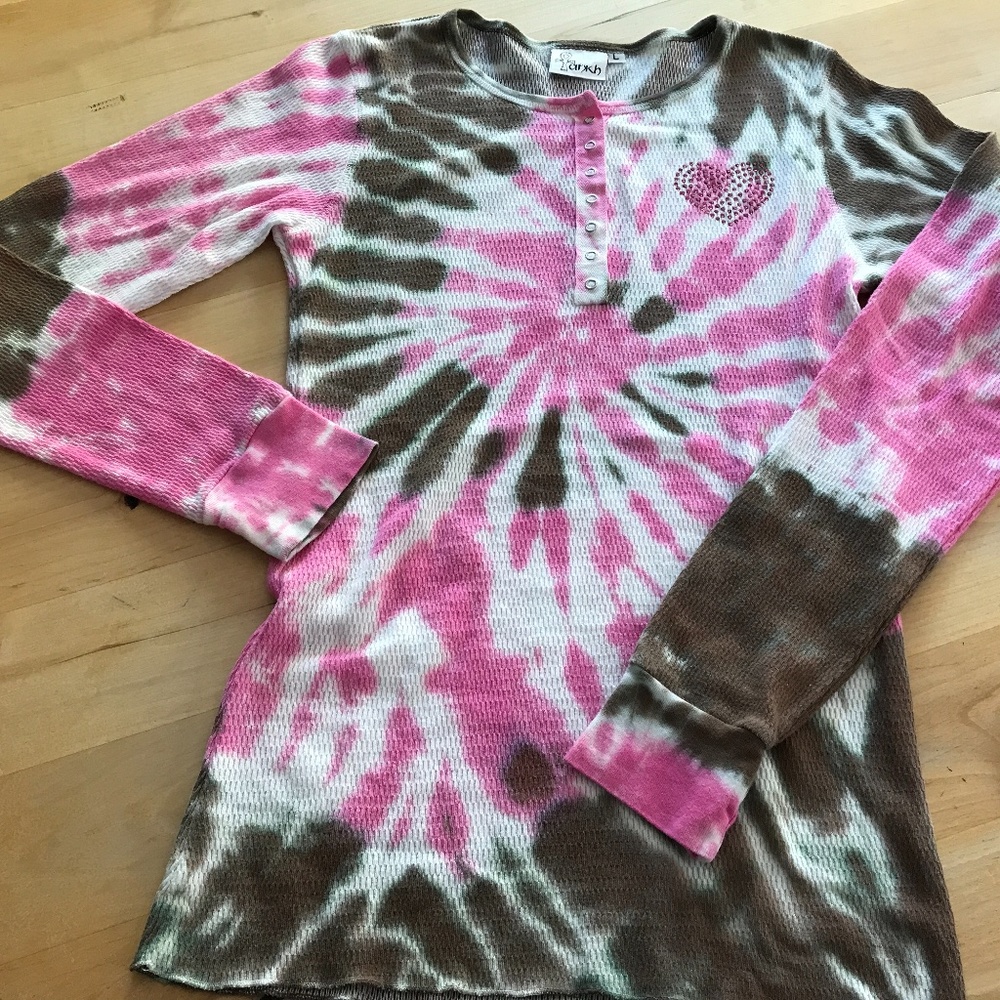 THERMAL…..ANKH LONG SLEEVE HENLEY VINTAGE …NEW/FIRM…FIRM…